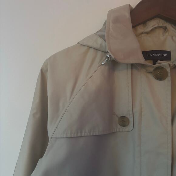 NWT Lands End Women’s Removable Hooded Trench Coat Sz M Petite  - Picture 3 of 7